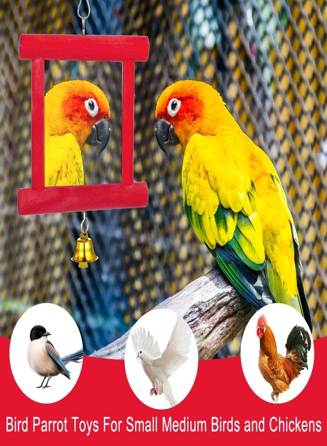 مجموعة ألعاب دجاج من لينغوب، 3 قطع، مرايا لعش الدجاج، لعبة طيور مع أجراس، حجر شحذ معلق للببغاء، أحجار منقار للدجاج والببغاوات والطيور الأخرى. - Image 4